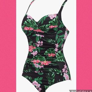 Tropical Print Swimwear One Piece